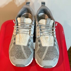 Gray and White Athletic Sneakers